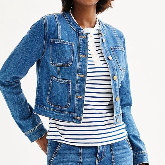Draper James four pocket denim jacket new with tag size small - Picture 1 of 12